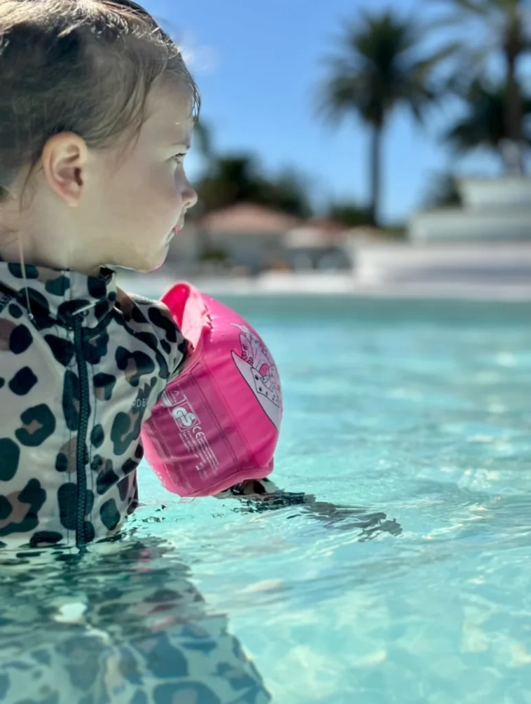 A child in a pool